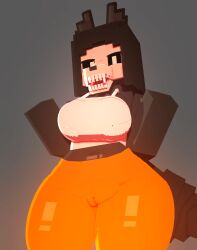 1girls 3d 3d_(artwork) anthro big_breasts black_body black_fur black_hair breasts clothed clothed_female coresvoid curvy curvy_body curvy_female curvy_figure digital_media_(artwork) female fur furry hi_res mal0 malo mine-imator minecraft open_mouth orange_pants pointy_teeth scp-1471 scp-1471-a scp_foundation sharp_teeth skull skull_head smooth_skin solo tail tank_top thick_thighs thigh_highs thighs white_eyes white_tank_top wide_hips