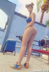 1girls 3d animated asian ass blender_(software) bottomless chun-li chun-li_(fortnite) crouching female female_only fortnite fortnite:_battle_royale gym legs looking_at_viewer looking_back naked naked_female no_panties nude nude_female outdoors outside palm_tree pose posing pussy shaking_butt shorter_than_30_seconds showing_off street_fighter tagme twerking vagina vertical_video video zaaa1490