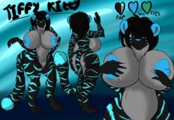 anthro ass big_ass big_breasts black_hair breasts color eyewear feline female glasses hair huge_ass huge_breasts hyper hyper_breasts makarimorph mammal model_sheet nipples pussy solo stripes teal_markings tiger voluptuous