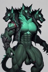 1boy 1male 1man 1monster abs ai_generated anthro balls ballsack big_balls big_cock big_dick big_pecs big_penis big_testicles black_body black_penis bottomless_male canine cerberus_(fortnite) civitai cock demon dick epic_games fangs flaccid foreskin fortnite fortnite:_battle_royale glowing_eyes green_body green_penis humanoid_genitalia humanoid_penis ironwill252 male_only male_pubic_hair mammal muscular_male mythological_creature mythology nutsack partially_clothed pecs pectorals penis pubes pubic pubic_hair sagging_balls self_upload simple_background solo uncensored uncut vein veins veiny veiny_cock veiny_dick veiny_muscles veiny_penis