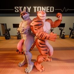 3d_(artwork) abs anonymousfm anthro ass balls biceps big_balls big_muscles big_penis canid canine canis claws death_(puss_in_boots) death_(valorlynz) derp_eyes digital_media_(artwork) disney dreamworks duo felid flexing flexing_bicep fur genitals grey_body grey_fur gym hi_res huge_cock humanoid_genitalia humanoid_penis male male_only mammal muscular muscular_anthro muscular_male nipples nude open_mouth pantherine pecs penis puss_in_boots_(dreamworks) puss_in_boots_(film) puss_in_boots_the_last_wish red_eyes shrek_(series) smile stripes tail teeth thick_penis tiger tiger_dancer_(valorlynz) tiger_dancer_(zootopia) vein veiny_penis wolf zootopia