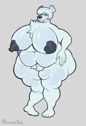 absurd_res anthro ass bear belly big_belly big_breasts big_butt breasts dark_nipples female fur hair hi_res huge_breasts huge_butt huge_thighs luminared mammal mature_female nude_female overweight overweight_female polar_bear pubes short_hair solo thick_thighs ursine white_body white_fur wide_hips