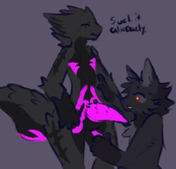 anthro centipedewing furry furry_only gay kaiju_paradise male male_only nightcrawler_(kaiju_paradise) panther_(kaiju_paradise) penis purple_penis