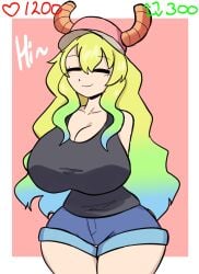 1girls breasts dialogue female female_only full_comfort full_comfort_(strip_game) full_comfort_lucoa_(strip_game) kobayashi-san_chi_no_maidragon lucoa lucoa_(maidragon) part_1 quetzalcoatl_(dragon_maid) tagme text