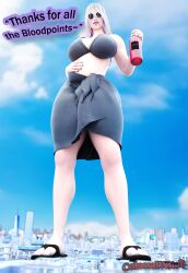 3d 3d_(artwork) big_breasts breasts clothed clothed_female colossalwitch dbd dead_by_daylight giant_woman giantess giga_giantess glasses light-skinned_female light_skin long_hair looking_at_viewer pale-skinned_female pale_skin sable_ward sunglasses talking_to_viewer video_game_character white_hair