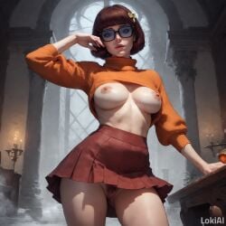 1girls ai_generated breasts breasts_out female female_only glasses hanna-barbera leaning lokiai mansion nipples partially_clothed provocative pubic_hair pussy scooby-doo seductive short_hair skirt skirt_lift solo solo_female stable_diffusion sweater sweater_lift thighs turtleneck turtleneck_sweater velma_dinkley