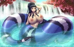 big_breasts black_hair blue_eyes draconcopode ikathlee lamia legless snake_girl tagme thick_naga_hips thick_thighs wide_hips