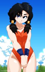 >:i 1female 1girls 2022 annoyed annoyed_expression annoyed_face artist_logo artist_name artist_signature bare_thighs black_hair black_hair_female blue_eyes blue_eyes_female blue_wristband city_background cleavage cloud clouds curvaceous curvaceous_body curvaceous_female curvaceous_figure curvaceous_hips curves curvy curvy_body curvy_female curvy_figure curvy_hips curvy_thighs dragon_ball dragon_ball_z female female_focus female_human female_on_top female_only fit fit_female gold_hair_ornament hair_over_one_eye human lesothender messy messy_hair orange_gi orange_shirt orange_tank_top pulling_down_shirt shiny shiny_breasts shiny_hair shiny_skin shiny_thighs skies solo solo_female solo_focus spiky_hair thick_hips thick_legs thick_thighs thick_thighs_save_lives thighs trees twintails videl voluptuous voluptuous_female watermark