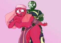 2futas ambiguous_gender ambiguous_penetration areolae ass big_breasts breasts chysmix clothed_sex clothing countryhumans countryhumans_girl futa_focus futa_on_futa futanari leaking_cum moaning nipples pakistan_(countryhumans) penetration penis thick_thighs thighs turkey_(countryhumans)