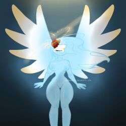 angel areolae argentina_(countryhumans) breasts closed_eyes countryhumans countryhumans_girl doodle_sweet_ch female female_focus female_only hair halo long_hair nipples pussy solo solo_female solo_focus thick_thighs thighs thin_waist waist wings