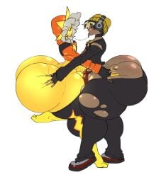 2boys 5h4m3l355 ass_grab blank_background femboy femboy_only fortnite fortnite:_battle_royale gay huge_ass huge_bulge kissing large_ass remi_(fortnite) sunspot_(fortnite) thick_ass thick_thighs thighs