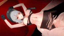 3d absurd_res animated black_gloves black_legwear gif gloves hat jiggle looking_at_partner looking_up medium_breasts missionary_position necklace penetration red_eyes ripped_clothing sanhua_(wuthering_waves) shinaosumata torn_clothes torn_legwear vaginal_penetration white_hair wuthering_waves