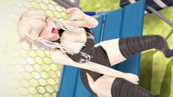 blonde_hair blowjob_gesture cum_on_body excalibur_(player) female gold_eyes libur_(player) light-skinned_female light_skin long_hair medium_breasts player_(oh_hyeon-jun) webtoon yellow_eyes