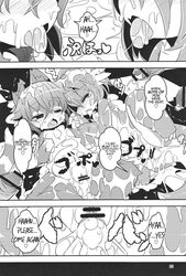 after_sex censored comic cum disembodied_penis doujinshi dragon english_text feline female greyscale humanoid_penis kemono male mammal monochrome page_22 penis ro text yuri