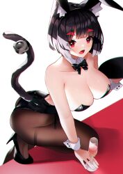 1girls absurd_res absurdres armpits ass azur_lane bare_arms bare_chest bare_shoulders bare_skin bell black_bowtie black_bunnygirl_costume black_bunnysuit black_hair black_hair_female black_high_heels black_pantyhose black_tail bowtie breasts bunnygirl bunnygirl_outfit cat_ears cat_tail catgirl cleavage collar collarbone dot_nose feet female female_focus female_only fingers high_heels high_resolution highres kneeling knees large_breasts legs light-skinned_female light_skin looking_at_viewer open_mouth pantyhose red_eyebrows red_eyes red_eyes_female serving_tray short_hair shoulders sideboob simple_background slender_body slender_waist slim_girl slim_waist solo tail thick_ass thick_thighs thighs thin_waist tray white_background white_collar white_wrist_cuffs wine wine_glass wrist_cuffs yamaha_tsui yamashiro_(azur_lane)