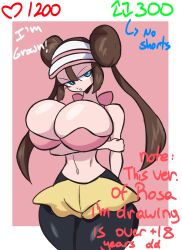 1girls alternate_breast_size breasts dialogue female female_only full_comfort full_comfort_(strip_game) huge_breasts part_2 pokemon questionable_anatomy rosa_(pokemon) strip_game tagme text