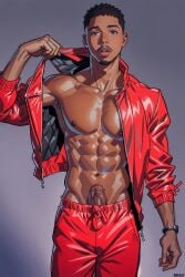 actor african african_male ai_generated boner celebrity dark-skinned_male dark_skin erect_penis erection essence_magazine hard_on hotmaleaddict69 looking_at_viewer male male_only melanin michael_b_jordan muscles muscular muscular_male open_shirt penis_peek real_person