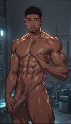 actor african african_male ai_generated boner celebrity dark-skinned_male dark_skin erect_penis erection hard_on holding_penis hotmaleaddict69 male male_only melanin michael_b_jordan muscles muscular muscular_male nipple_tweak real_person