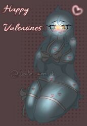 argentina_(countryhumans) big_breasts breasts censored_nipples convenient_censoring countryhumans countryhumans_girl doodle_sweet_ch female female_focus female_only hourglass_figure legs_together ribbon thick_thighs thighs valentine's_day