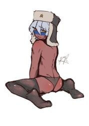 ass countryhumans feet femboy fishnets male panties rena195728 russia_(countryhumans) twink underwear