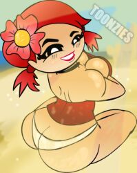 2016 ass ass_cleavage beach big_breasts bikini butt_crack red_hair tagme thong toonziestv total_drama_island zoey_(tdi)