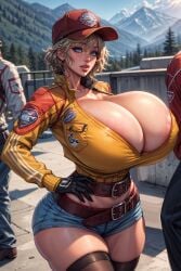 1girls ai_generated big_breasts bimbo bimbo_body bimbo_lips breasts bythebrokenone cindy_aurum female_only final_fantasy final_fantasy_xv gigantic_breasts huge_breasts large_breasts massive_breasts solo solo_female tagme