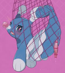 anus blue_body blush brionne clothing erection fishnet_clothing generation_7_pokemon genitals male nintendo penis pokemon pokemon_(species) solo tbsktbwa