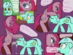 2014 absurd_res animal_genitalia balls big_balls blue_eyes closed_eyes comic cum cum_in_mouth cum_inside cutie_mark death deep_throat deepthroat dialogue digestion duo earth_pony english_text equine excessive_cum eye_contact fellatio female feral friendship_is_magic fur furry futa_on_female futanari green_fur hair hand_on_head hi_res horn horse horsecock huge_balls inflation intersex intersex_on_female long_hair lyra_heartstrings_(mlp) mammal my_little_pony open_mouth oral penis pink_fur pink_hair pinkamena_(mlp) pinkie_pie_(mlp) pony sex shdingo text twilight_sparkle_(mlp) two_tone_hair unicorn vore what