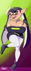 big_ass boob_window callie_(alterna) callie_(splatoon) casual_nudity clothed crot female female_only huge_ass huge_breasts nintendo nipples_visible_through_clothing no_bra revealing_clothes sideboob splatoon splatoon_3 splatoon_3:_return_of_the_mammalians squid_sisters teasing yellow_hair