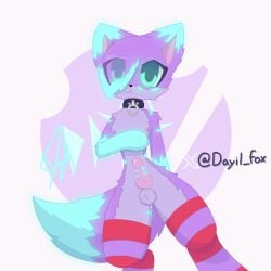 blue_tail boy cute_furry dayil dayil_soul dayil_soulprey femboy femboy_furry femboy_only fox fox_boy furry furry_balls furry_body furry_dick furry_female furry_femboy furry_fox furry_male furry_only furry_solo furry_tail gay gay_furry green_eyes purple_hair