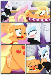 3girls anal anus applejack_(mlp) ball_gag bondage close-up comic dialogue domination edit english_text equine female female_only femdom feral fluttershy_(mlp) friendship_is_magic gag hi_res hisexpliciteditor horn horse mammal masturbation my_little_pony oral pegasus pony pussy pussy_juice pyruvate rarity_(mlp) rimming sex text unicorn wings yuri