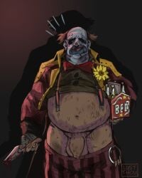 1boy chubby chubby_male clown clown_(dbd) dbd dead_by_daylight fat fat_cock fat_man horror horrorhub kenneth_chase killer lustthou male male_only penis solo the_clown ugly_bastard ugly_man