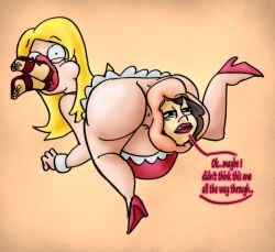 american_dad anal anal_vore anus blonde_hair female female_pred female_prey francine_smith full_tour high_heels mature_female milf mother oral_vore same_size_vore sloguun vore