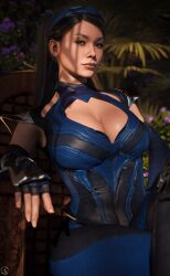 1girls 3d alf3d big_breasts breasts busty chest curvaceous curvy curvy_figure edenian female female_only fully_clothed hips hourglass_figure huge_breasts kitana kitana_(mk11) large_breasts legs light-skinned_female light_skin mortal_kombat mortal_kombat_11 netherrealm_studios princess royalty slim_waist solo top_heavy voluptuous waist wide_hips