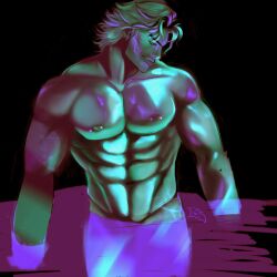 1boy bara dio_brando diosdoxy99 jojo's_bizarre_adventure male male_nipples male_only manly muscular_male no_visible_genitalia nude_male stardust_crusaders