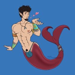 1:1 abs animal_humanoid armor ass beard bikini_thong blowing_kiss body_hair bracers bulge cetacean clothing cuffs_(clothing) dark_eyes dark_hair dolphin dolphin_taur ear_piercing ear_ring facial_hair flukes frankly-art genitals goatee happy_trail heart_symbol hi_res humanoid jewelry male mammal marine marine_humanoid marine_taur merfolk navel necklace nipples pecs penis penis_base piercing red_tail ring_piercing solo split_form swimwear tail taur thong toothed_whale underwear waist