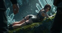 3d 3d_(artwork) 3d_model ai_generated lara_croft lara_croft_(survivor) leshay7 lying_on_stomach tomb_raider tomb_raider_(survivor)