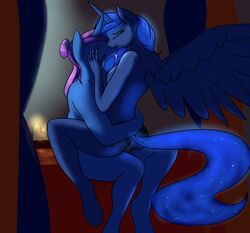 absurd_res alicorn anthro azure_night bed bedroom blue_fur blue_hair breasts candle closed_eyes cutie_mark duo equine fan_character feathers female friendship_is_magic fur hair hi_res hooves horn insertion inside kissing long_hair male mammal my_little_pony nipples patch_(artist) penetration penis princess_luna_(mlp) purple_hair pussy pussy_juice sex straight unicorn vaginal_insertion vaginal_penetration vaginal_penetration wings