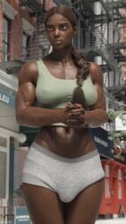 1futa 2025 3d 3d_(artwork) 3d_model 3d_render artist_name bbc biceps bulge clothed clothing dark-skinned_futanari dark_hair dark_skin daz_studio eyebrows eyelashes eyes futa_focus futa_only futanari hi_res highres human long_hair marisa_(rexart) muscles muscular muscular_arms muscular_futa muscular_futanari muscular_legs muscular_thighs nipple_bulge original original_character outdoors outside patreon_username penis_bulge ponytail realistic rexart secrets_of_rockfield self_upload shorts solo tagme topwear veiny veiny_arms veiny_muscles