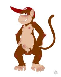 balls boner diddy_kong donkey_kong_(series) erection furfit hat male male_only mammal monkey nude penis primate solo uncut