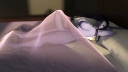 1futa 3d 3d_model amelie_lacroix areolae auditour balls bed blanket blue-skinned_futa blue_skin breasts daz_studio erection_under_blanket futa_only futanari intersex large_breasts overwatch penis solo testicles video_game_character video_game_franchise widowmaker