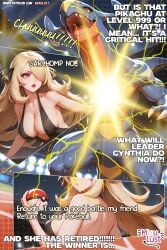 ai_generated ass battle big_ass big_breasts blonde_hair breasts cynthia_(pokemon) female garchomp humiliated miaulust nsfw pokegirl pokemon pokemon_dppt sexy_pose stadium videogame