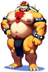 ai_generated bowser dilf hairy koopa male mario_(series) muscular nintendo solo