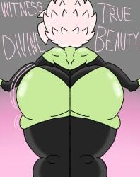 1girls ass back_view big_ass bubble_butt divine_ass divine_butt dragon_ball dragon_ball_super enormous_ass fat_ass female female_only female_zamasu giant_ass gigantic_ass green_skin large_ass leotard locksussybaka rule_63 stockings text white_hair wiggle_lines zamasu