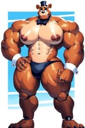 ai_generated animatronic five_nights_at_freddy's freddy_(fnaf) freddy_fazbear male muscular solo