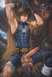 ai ai_art ai_assisted ai_generated anal anal_sex armpits arms_behind_head brown_hair gay gay_anal hands_behind_head male male_only male_rape_victim monster monster_on_human monster_on_male monster_rape raped ripped_clothing spiky_hair