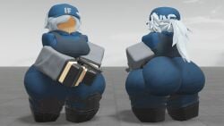 1girls 3d 3d_(artwork) 3d_model 3d_render ass ass_focus ass_up back_view baseplate big_ass big_breasts big_butt blender blender_(software) breasts bubble_ass bubble_butt butt_focus caffinatedbuns clothed clothed_female clothes clothing curvy curvy_ass curvy_body curvy_female curvy_figure curvy_hips curvy_thighs dead_ahead female female_focus female_only looking_at_viewer pepper_(dead_ahead) police police_hat police_officer police_uniform policewoman roblox robloxian seductive source_request standing weapon weapons young young_female younger_female