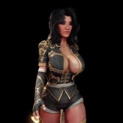 1girls 3d 3d_animation almightypatty animated big_breasts black_background black_hair black_shorts bouncing_breasts breasts clair_obscur:_expedition_33 cleavage clothed corset cropped_jacket female fingerless_gloves gloves jacky_cracky large_breasts loop lune_(clair_obscur:_expedition_33) minishorts mp4 no_bra no_sound open_jacket shorter_than_10_seconds shorts solo swaying swaying_breasts swaying_hips thighhighs video walk_cycle