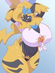 aurora_(nbanoob) big_breasts bikini breasts cleavage female furry huge_breasts juzzt5 pokemon pokemon_(species) tagme thick_thighs wide_hips zeraora