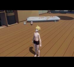barefoot black_clover feet feet_up foot_fetish footjob giantess mimosa_vermillion mmd trample trampled